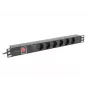 Lanberg PDU-05F-0200-BK virtajakoyksikkö (PDU) 5 AC-lähtöä 1U musta