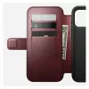 Nomad Modern Leather Folio -puhelinkotelo iPhone 17 Pro Max — nahka, TPU, PC, alumiini, burgundi, 16 cm (6,3 inch)