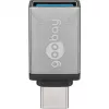Wentronic Goobay USB-C™ -sovitin - USB 3.0 A-naaras, harmaa - USB-C™- ja USB-A-laitteiden yhdistämiseen (56621)