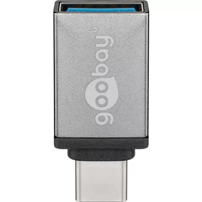 Wentronic Goobay USB-C™ -sovitin - USB 3.0 A-naaras, harmaa - USB-C™- ja USB-A-laitteiden yhdistämiseen (56621)
