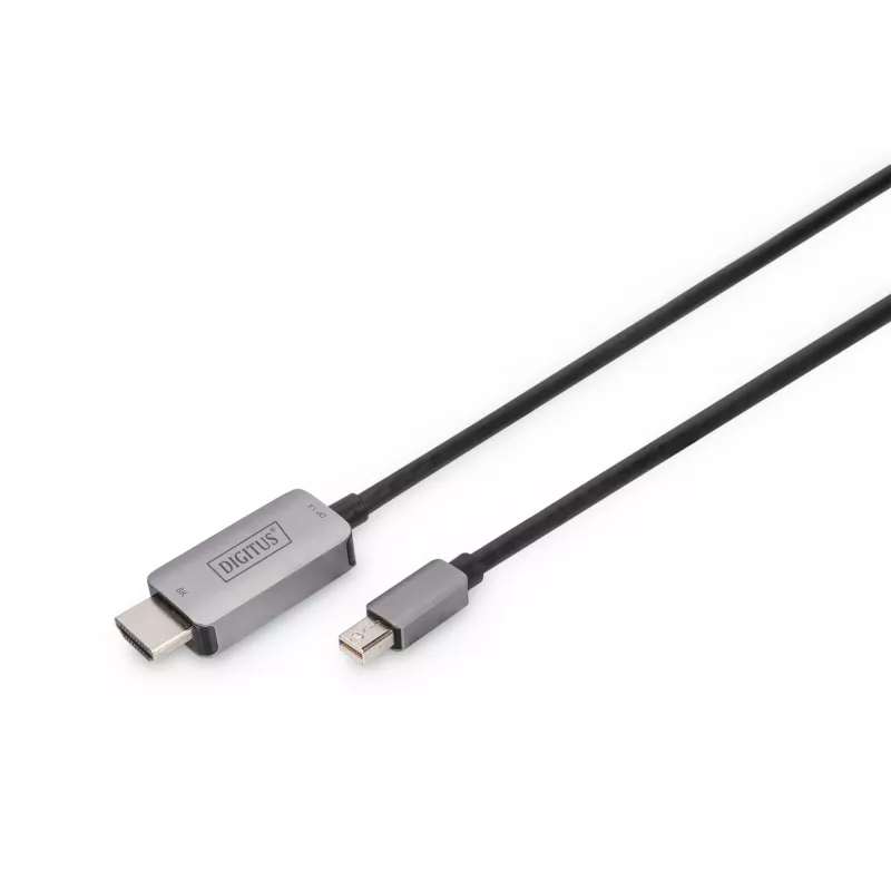 DIGITUS - adapterikaapeli - Mini DisplayPort (uros) - HDMI (uros) - 1,0 m - 8K 60 Hz tuki - musta (DB-340109-010-S)
