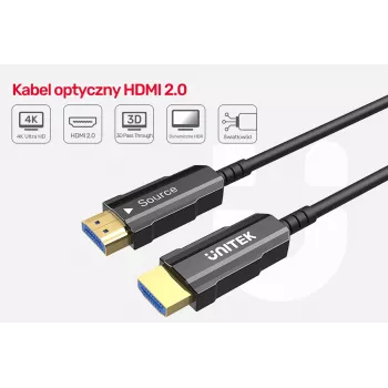 HDMI-kaapeli UNITEK C11072BK-25M 25 m 18 Gbit/s musta