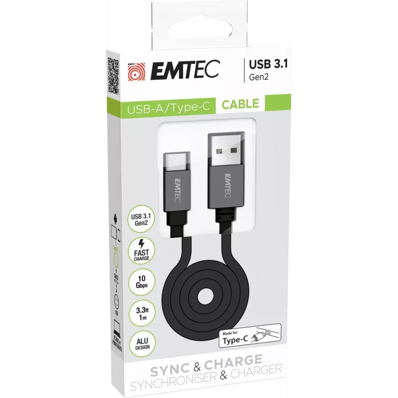 Emtec ECCHAT700TCU3 USB-kaapeli 1,2 m USB 3.2 Gen 2 musta