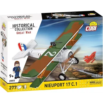 Rakennussarja Cobi Blocks Nieuport 17 C.1 277 kpl — pienoismallilentokonesarja, keräiltävä rakennuspalikkasarja