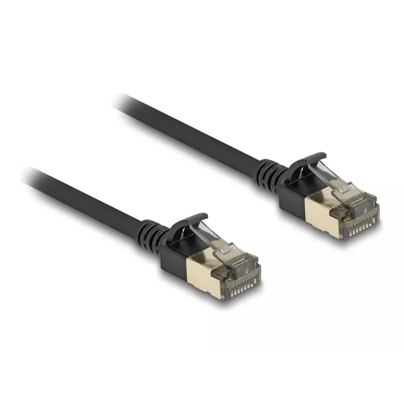 Verkkokaapeli DeLOCK RJ45 Cat.8.1 F/FTP ohut Pro 5 m musta