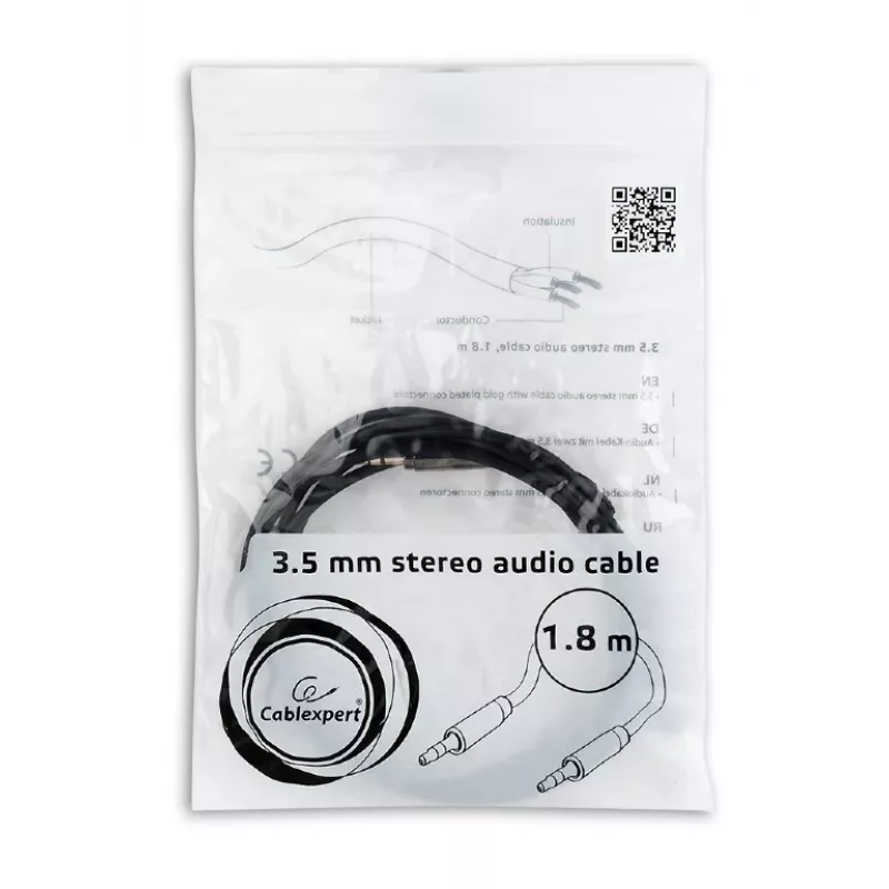 Kaapeli GEMBIRD CCAP-444-6 (Mini Jack M - Mini Jack M; 1,8 m; musta)