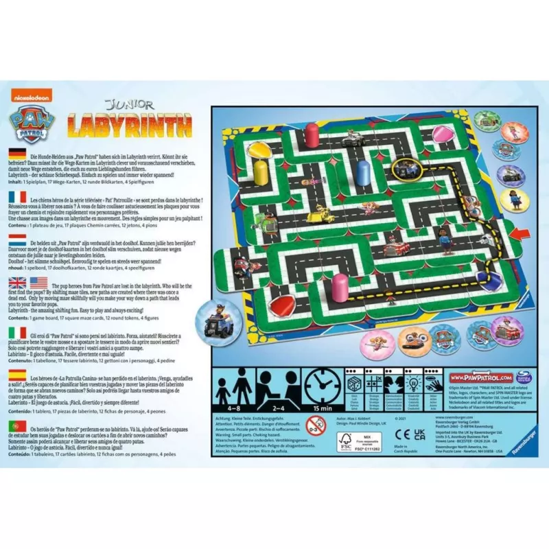 Lautapeli Ravensburger Paw Patrol Junior Labyrinth