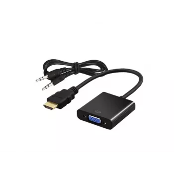 Savio CL-23/B HDMI (u) – VGA (n) -sovitin äänellä, musta