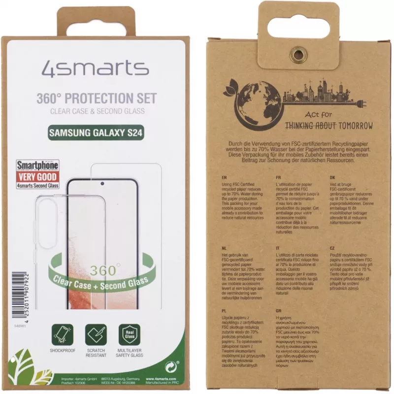 Suojakotelo 4smarts Galaxy S24 läpinäkyvä 15,8 cm (6,2 tuumaa)