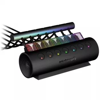 Streamplify HUB CTRL 7, 7x USB 3.0 tyyppi A, RGB, 12V, EU-virtajohto – musta