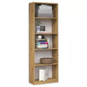 Top R40 ARTISAN kirjahylly, tammi, 5 hyllyä, 400×300×1820 mm, lastulevyrunko