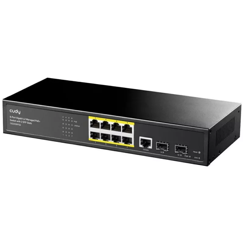 Hallittava kytkin Cudy GS2008PS2 L2 Gigabit Ethernet 8 porttia PoE