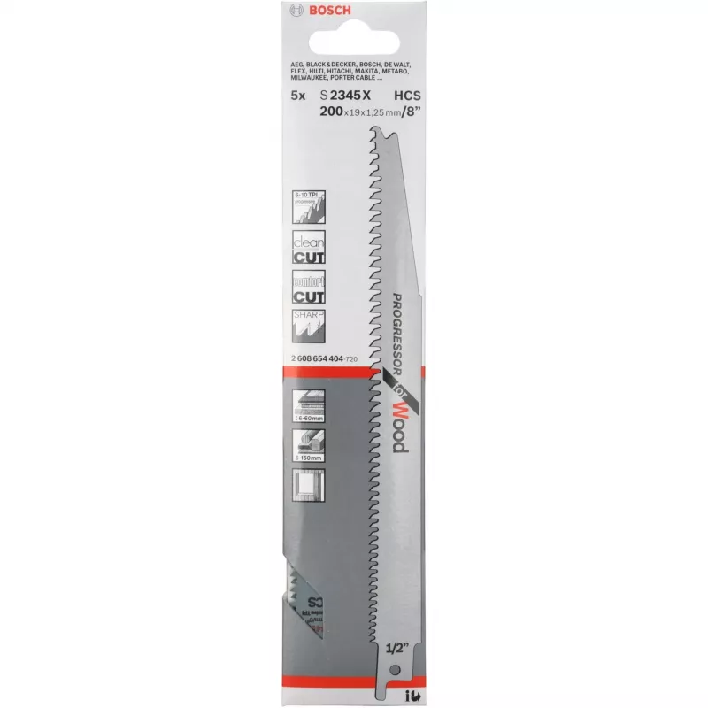 Bosch S 2345 X puukkosahanterä hiiliteräs (HCS) 5 kpl