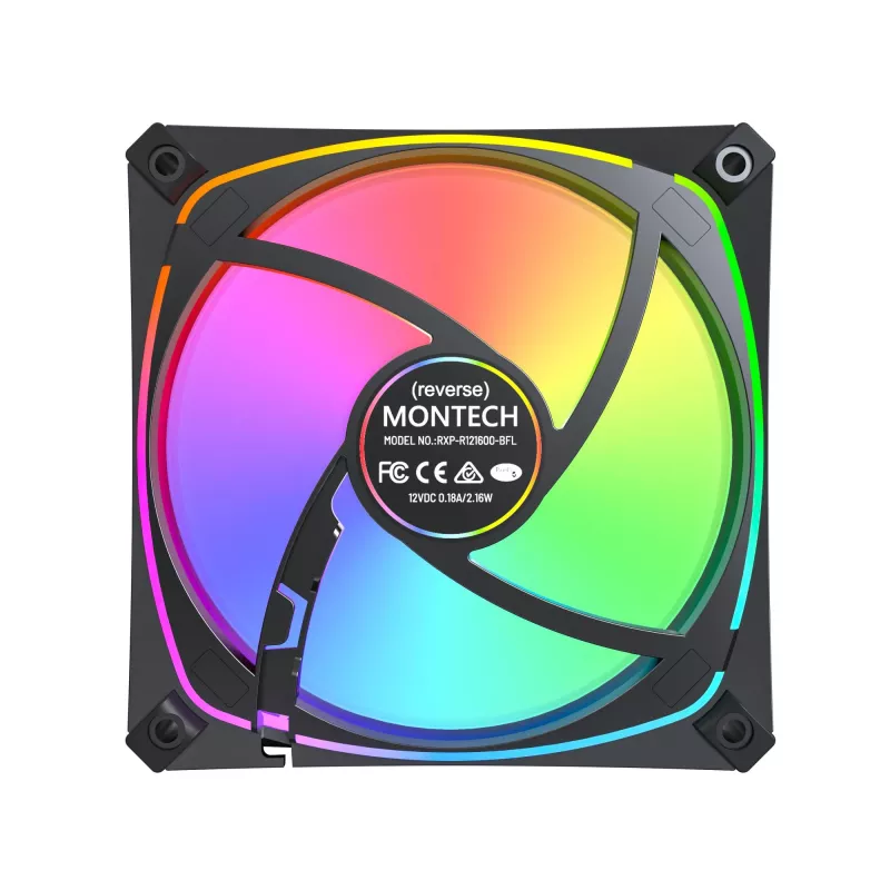MONTECH RX120 PRO musta 120mm ARGB-kotelotuuletin