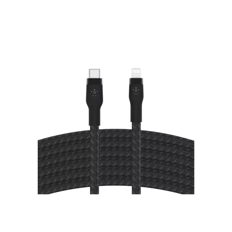 Belkin BOOST CHARGE - Lightning-kaapeli - 24-pin USB-C uros - Lightning uros - 3 m - musta - Apple iPad/iPhone/iPod (Lightning)