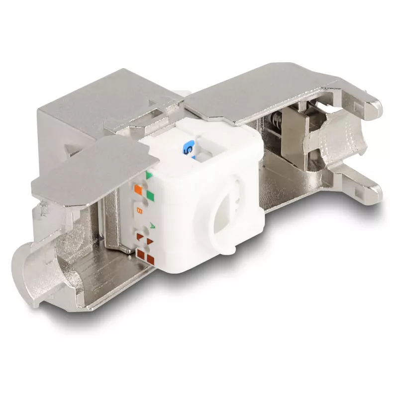 DeLOCK Keystone-moduuli RJ45-liitin LSA Cat.6A LEDillä hopea-valkoinen