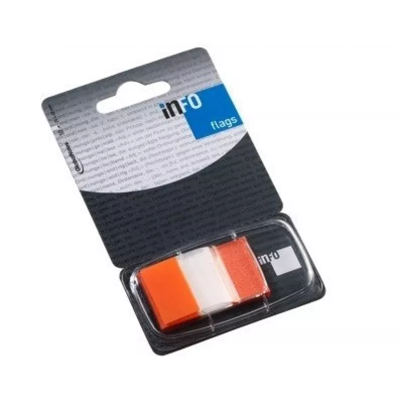 Paperi-indeksi Global Notes, 25x43 mm, oranssi, muovi (1x50) 0718-205
