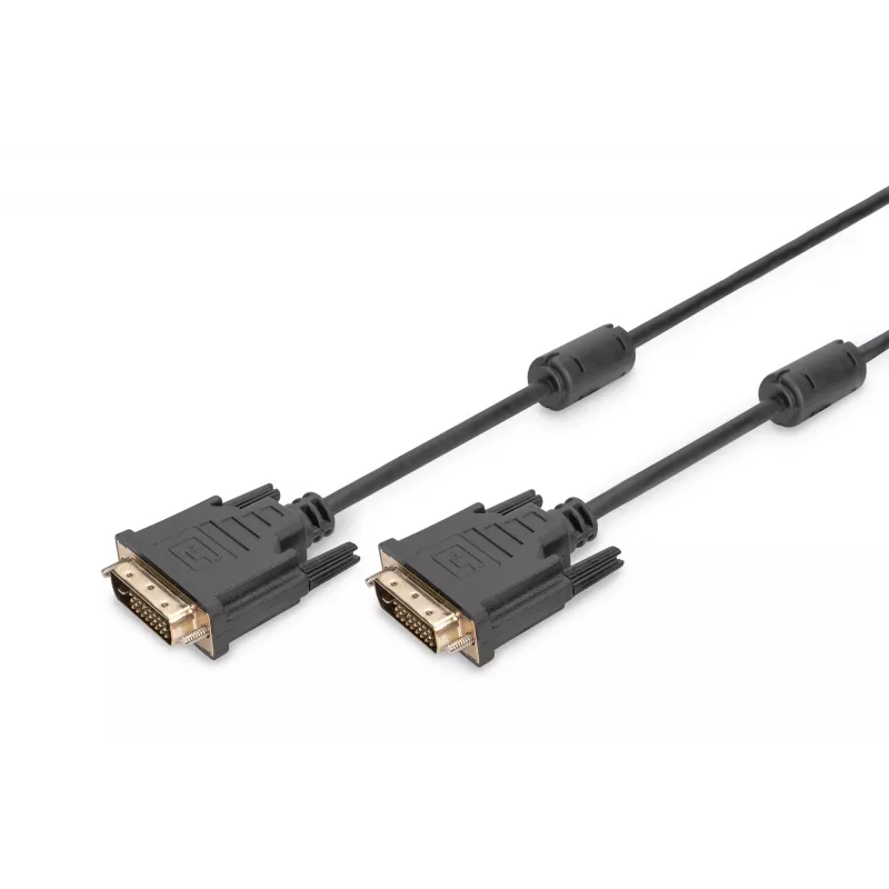 DIGITUS - DVI-kaapeli - Dual Link - DVI-D (M) - DVI-D (M) - 5,0 m - valettu, peukaloruuvit - musta (AK-320101-050-S)