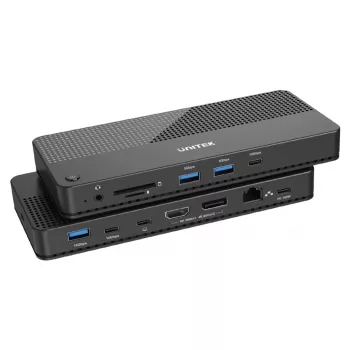 Telakointiasema UNITEK D1079A USB4 johdollinen musta 100W Power Delivery