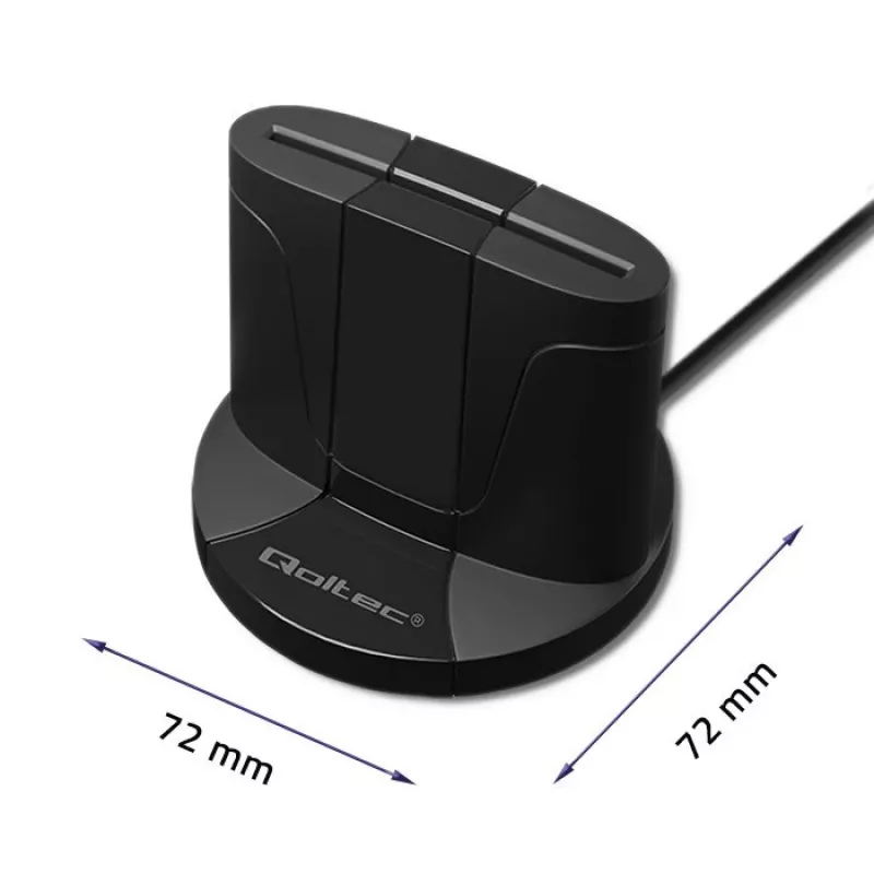 Älykortinlukija Qoltec 50632 USB 2.0 musta 1 m kaapeli