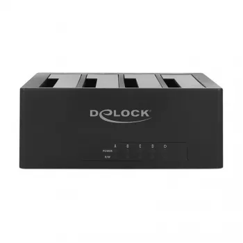 DeLOCK USB Type-C -telakointiasema 4 x SATA HDD / SSD - HDD-telakointiasema paikat: 4 - 2.5 / 3.5 jaettu (6,4 cm/8,9 cm jaettu