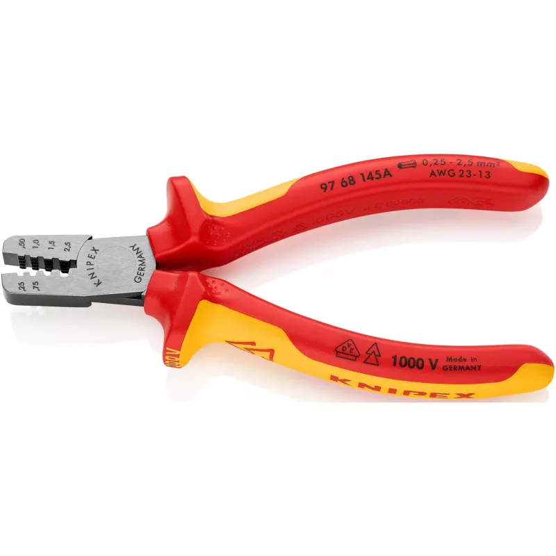 Kaapelin puristuspihdit yhdistelmätyökalu Knipex 97 68 145 A