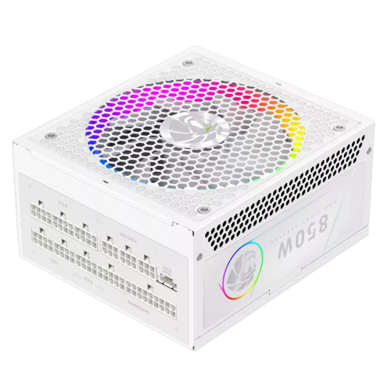Gamemax virtalähde, 80 PLUS, Gold | RGB 850G WH | 850 W