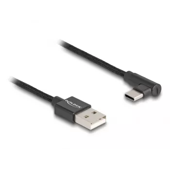DeLOCK USB 2.0 -kaapeli Type-A uros USB Type-C uros kulma 0,5 m musta