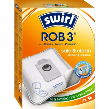 Pölypussit imurirobotille MELITTA Swirl ROB 3, 4 kpl:n pakkaus, puunvärinen