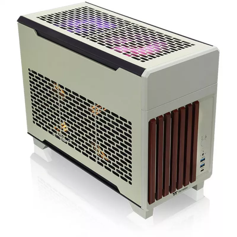 Minikotelo THERMALTAKE TR100 WS Matcha vihreä, kompakti muotoilu, tuki mini-ITX/microATX