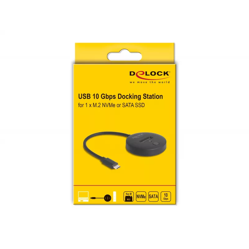 M.2-telakka DeLOCK 64254 USB 3.2 Gen 1 Type-C NVMe SATA
