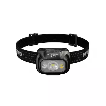 Otsalamppu Nitecore NU33, musta, 3 LEDiä, 700 lm, alumiini, USB-ladattava, IP66