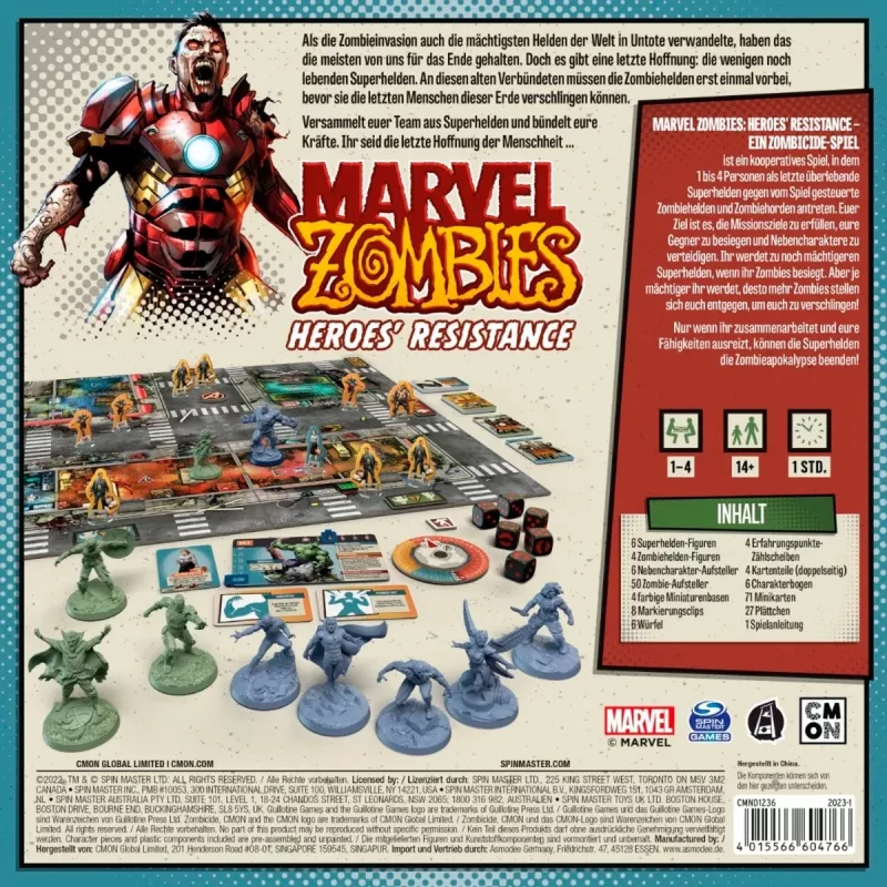 Lautapeli Asmodee Marvel Zombies Heroes' Resistance — yhteistyö­peli miniatyyreillä Zombicide-crossover