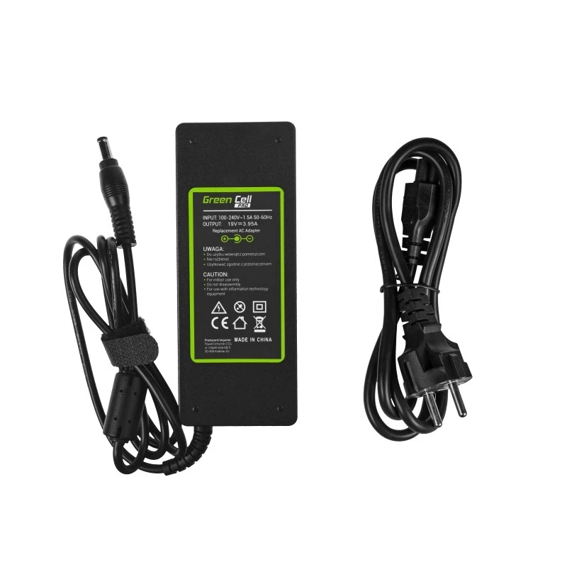 Virtalähde Green Cell AD26AP 75W 19V AC/DC sisälaturi kannettavalle, musta