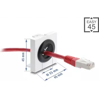 Läpivientikappale DELOCK Easy 91075, 23 mm halkaisija, kaapeliläpivienti työpöydälle/kaapille
