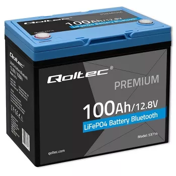 LiFePO4-akku QOLTEC 12,8 V 100 Ah Bluetoothilla — 12,8 V 100 Ah