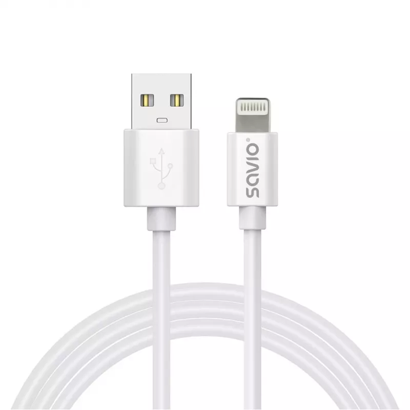 Savio Cl-193 USB-kaapeli USB 2.0 2 m USB A USB C/Lightning valkoinen