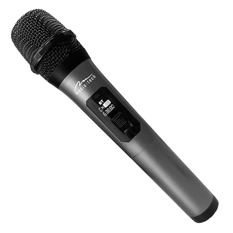Karaokemikrofoni MEDIA-TECH MT398 langaton, USB-C, paristokäyttöinen, 20 m kantama, musta