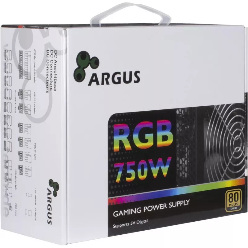 Inter-Tech Argus RGB-750W CM II virtalähde 20+4 pin ATX ATX musta