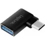 Logilink - USB-sovitin - USB-C (uros) kulma USB (naaras) - USB 3.2 Gen 1 - 5 V - 3 A - musta (AU0055)