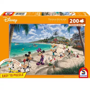 Thomas Kinkade Studios: Disney - Mickey & Minnie in Florida, palapeli 200 palaa