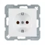 Pistorasia Type-F berker 47438989, valkoinen, duroplastikotelo, 250V 16A, IP20, syvyys 32mm