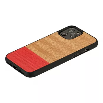 man and wood -suojakotelo iPhone 12 Pro Max — Herringbone Azalea musta