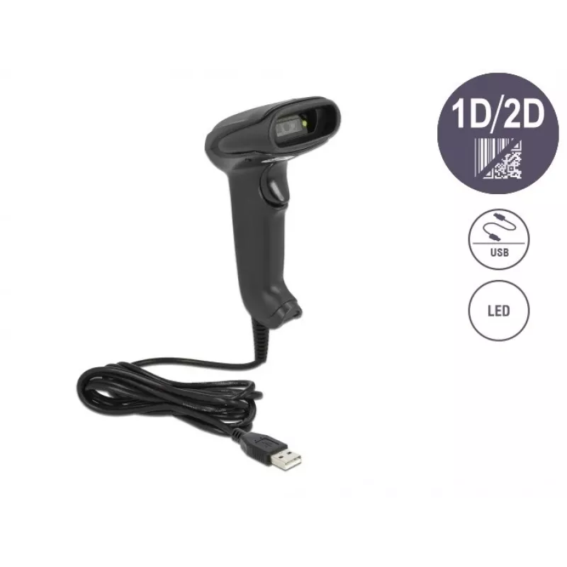 DeLOCK USB-käsikäyttöinen viivakoodilukija 1D 2D saksalainen versio