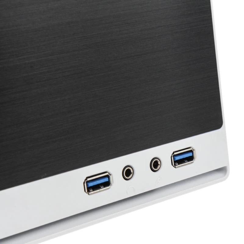 SilverStone SUGO SG13 - Desktop - Mini-DTX - ilman virtalähdettä (AT / PS/2) - musta, valkoinen - USB/audio (SST-SG13WB-Q)