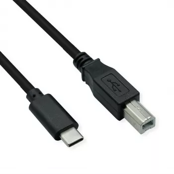 ROLINE USB 2.0 Type-C-kaapeli, C - B, ST/ST, musta, 1,8 m (11.02.8336)