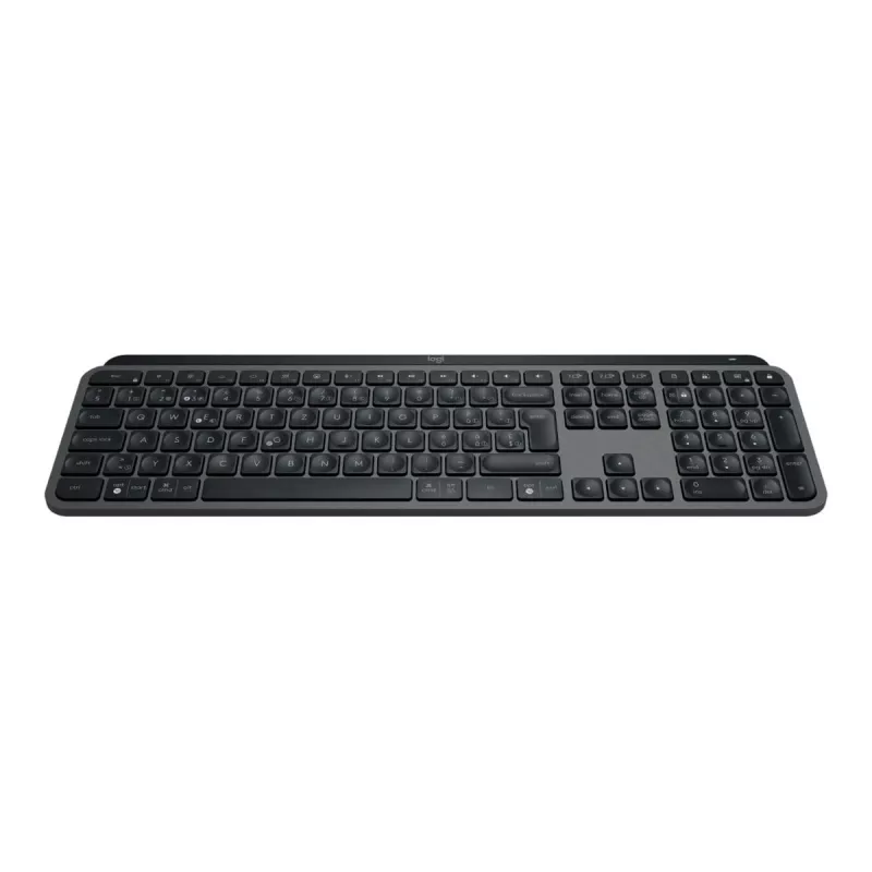 Logitech MX Keys S 920-011589 langaton täysikokoinen näppäimistö, Bluetooth LE / Logi Bolt, taustavalaistu, ladattava USB-C:llä, QWERTY US International, ranteentuella, grafiitti