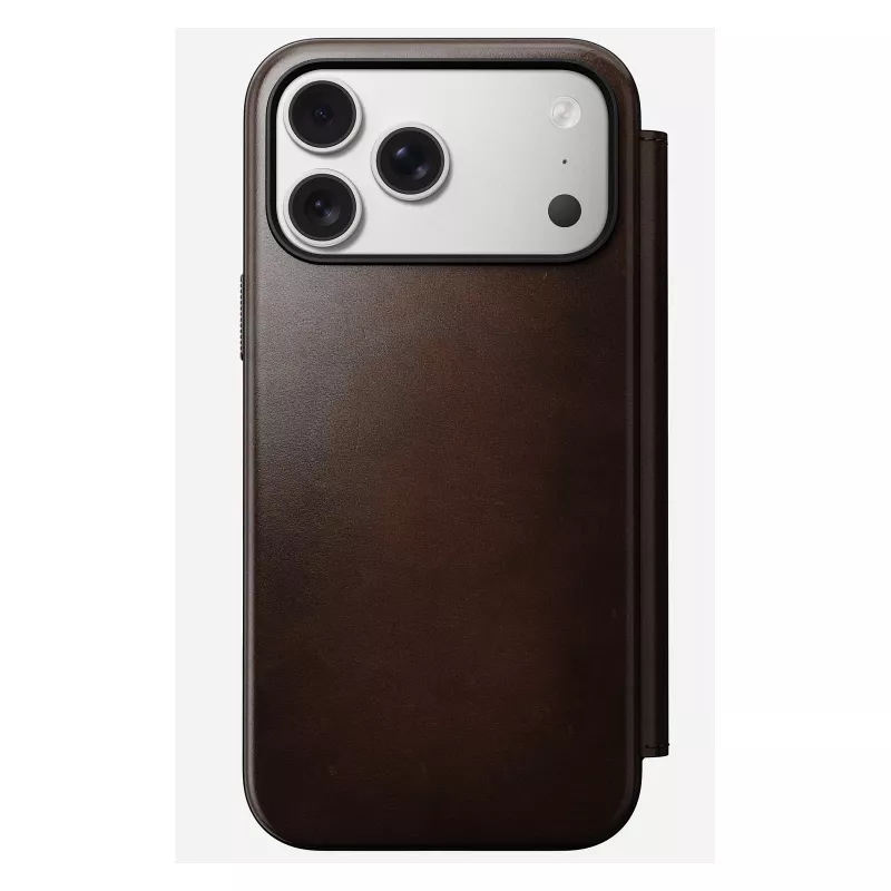 Nomad Modern Leather Folio -puhelinkotelo iPhone 17 Pro Max — ruskea, nahka, 6,3
