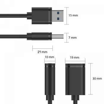 USB-kaapeli UNITEK Y-C447GBK 0,5 m USB 2.0 musta