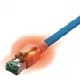 Easylan CS1OBADAD0020 RJ45-verkkokaapeli, patchkaapeli CAT 6a S/FTP 2 m sininen LED-valolla 1 kpl